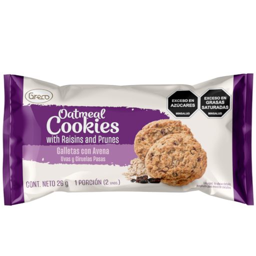 [016700] Galleta Integral Greco Avena Uvas Pasas 6 Unidades 156Gr