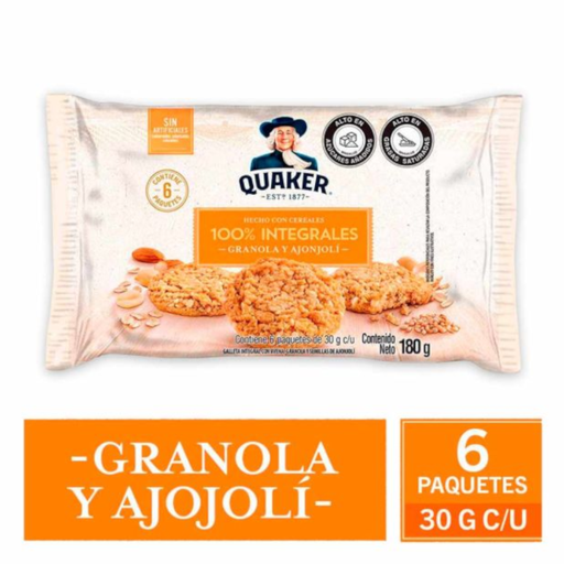 [050502] Galleta Quaker Granola Ajonjolí 6 Unidades 180Gr