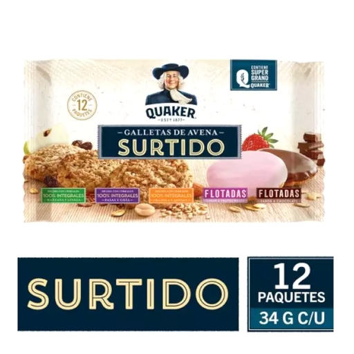 [050501] Galleta Quaker Surtida 12 Paquetes 376Gr