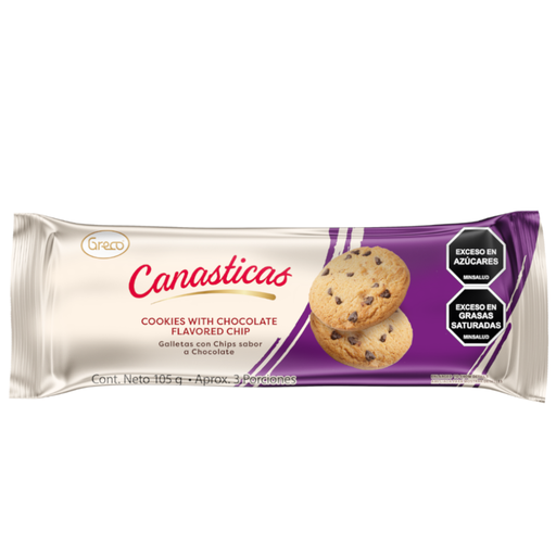 [047250] Galletas Canastica Greco Chips De Chocolate 105Gr