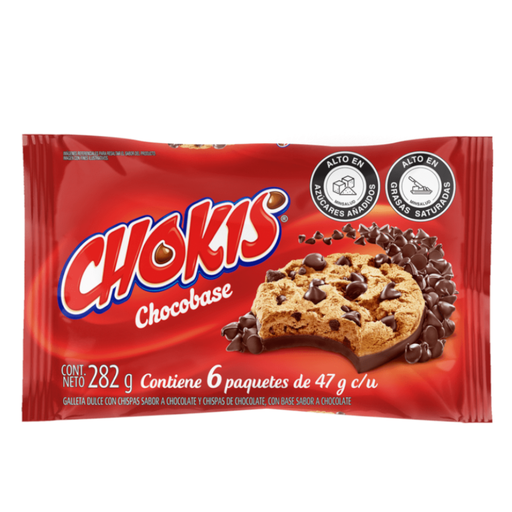 [052182] Galletas Chokis Chocobase 282Gr 6 Unidades