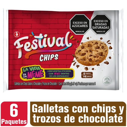 [051175] Galletas Festival Chips 6 Paquetes 240Gr