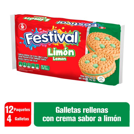 [001124] Galletas Festival Limón 12 Paquetes 403Gr