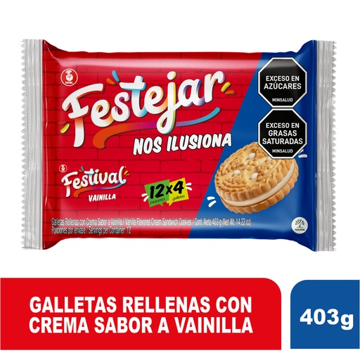 [001116] Galletas Festival Vainilla 12 Paquetes 403Gr