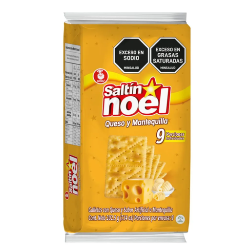 [001082] Galletas Saltin Noel Queso Mantequilla 9 Paquetes 202Gr