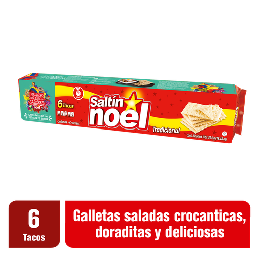 [016201] Galletas Saltín Noel 6 Tacos 524Gr
