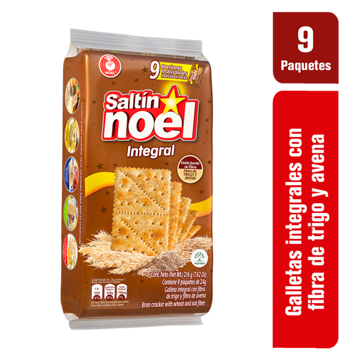 [001076] Galletas Saltín Noel Integral 9 Paquetes Individuales 216Gr