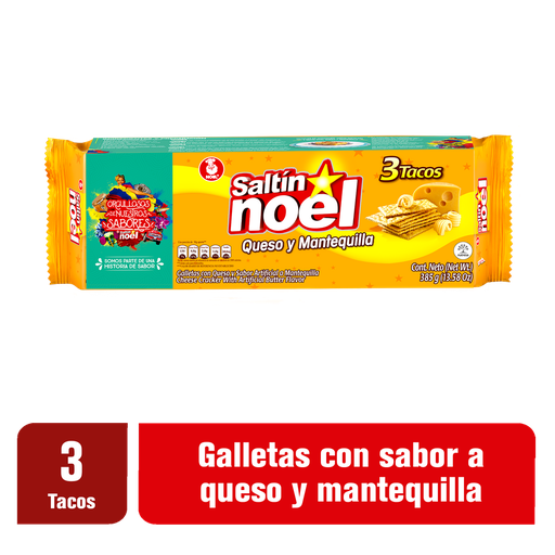 [001149] Galletas Saltín Noel Queso y Mantequilla 3 Tacos 385Gr