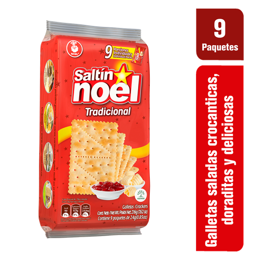 [038604] Galletas Saltín Noel Tradicional 9 Paquetes 216Gr