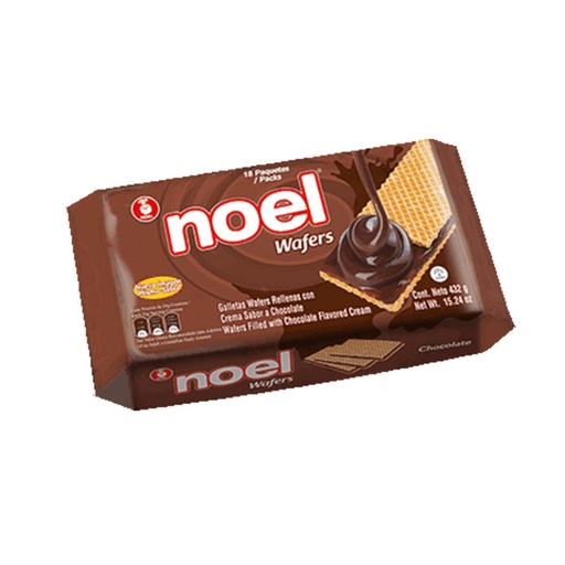 [001156] Galletas Wafers Noel Chocolate 18 Paquetes 432Gr