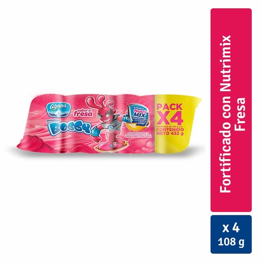 [046078] Gelatina Boggy Fresa 4 Unidades 432Gr