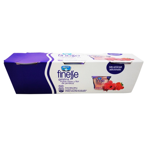 [051645] Gelatina Finesse Frutos Rojos 108Gr 3 Unidades