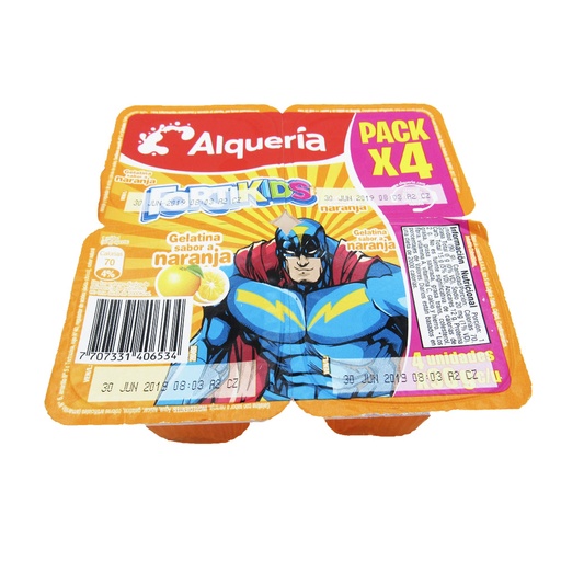 [050560] Gelatina Fortikids Naranja 90Gr 4 Unidades