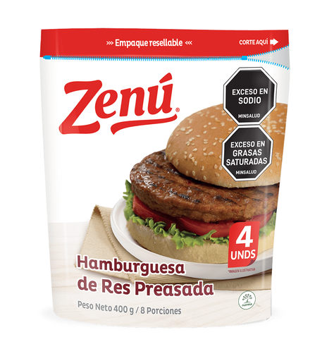 [016622] Hamburguesa Preasada Zenú 400Gr