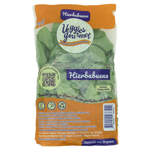 [017540] Hierbabuena Veggies Gourmet Bolsa 50Gr