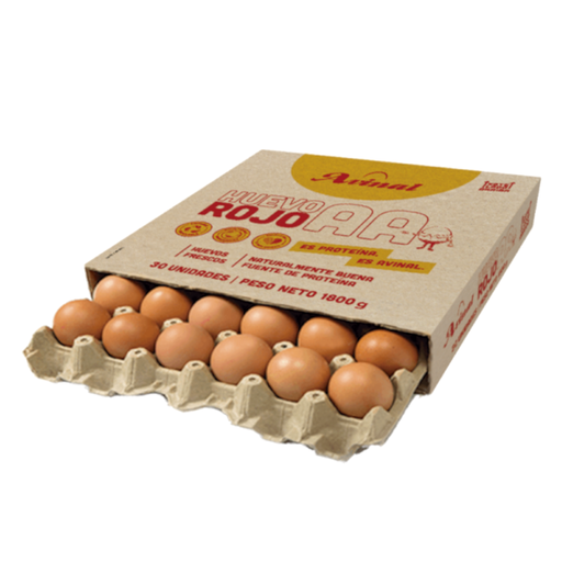 [014089] Huevos Avinal AA Rojo Termoencogido 30 Unidades