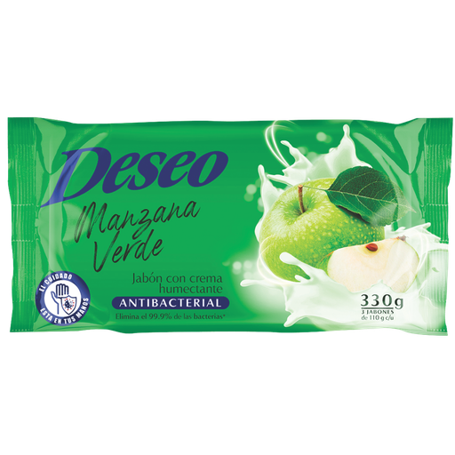 [052879] Jabón Deseo Manzana Verde  3 Unidades 330Gr