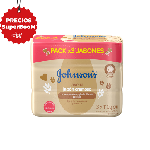 [000100] Jabón Johnson & Johnson Baby Avena 3 Unidades 110Gr Cada Unidad Precio Especial