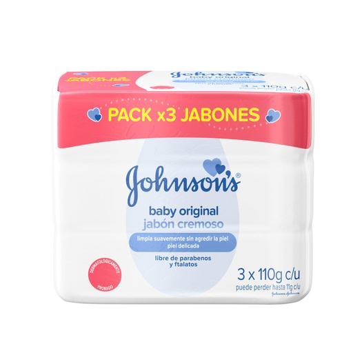 [000101] Jabón Johnson & Johnson Baby Original 3 Unidades 375Gr Precio Especial