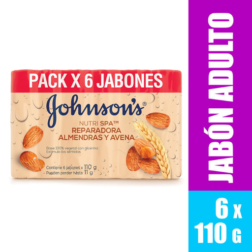 [053105] Jabón Johnson's  Reparadora Almendras Y Avena 6 Unidades 660Gr