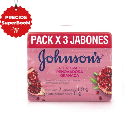 [051228] Jabón Johnson's Nutri Spa Renovadora Granada 110Gr 3 Unidades
