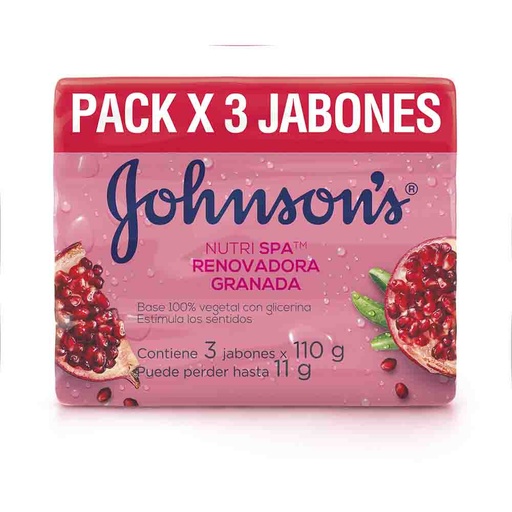 [051228] Jabón Johnson's Nutri Spa Renovadora Granada 110Gr 3 Unidades