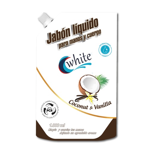 [052906] Jabón Liquido Manos Y Cuerpo White Coco Vainilla Doypak 1000Ml
