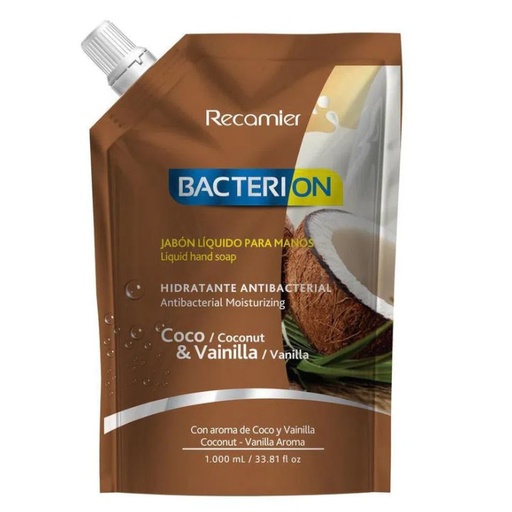[013936] Jabón Líquido Bacterion  Coco Y Vainilla Doypack 1000Ml