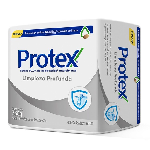 [053172] Jabón Protex Limpieza Profunda 3 Unidades 330Gr