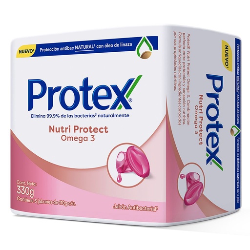 [053174] Jabón Protex Omega 3 Nutri Protect 3 Unidades 330Gr