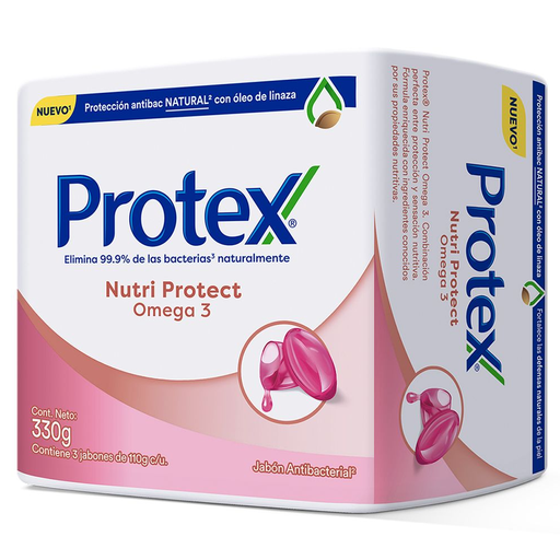 [053174] Jabón Protex Omega 3 Nutri Protect 3 Unidades 330Gr