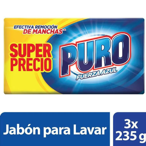 [013990] Jabón Puro Fuerza Azúl 3 Unidades 705Gr