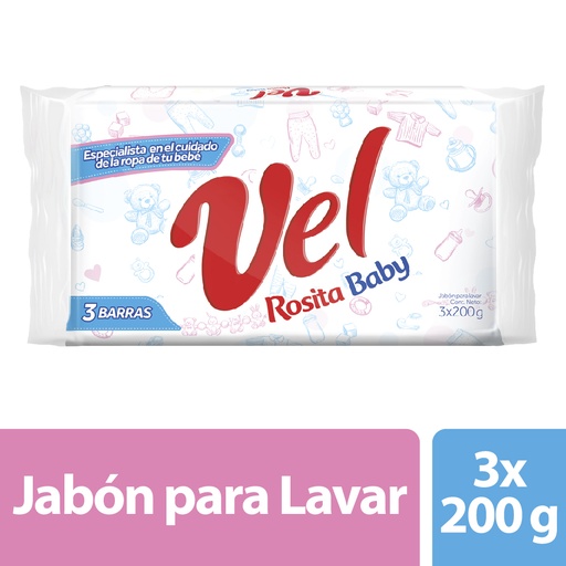 [052329] Jabón Vel Rosita Baby 3 Unidades 600Gr