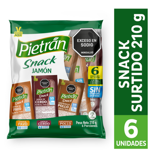 [047199] Jamon Pietrán Snack Surtido 6 Unidades 210Gr