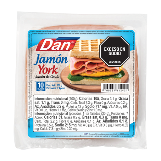 [017006] Jamón York De Cerdo Dan 200Gr