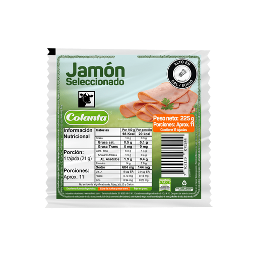 [053206] Jamón Colanta Seleccionado 225Gr