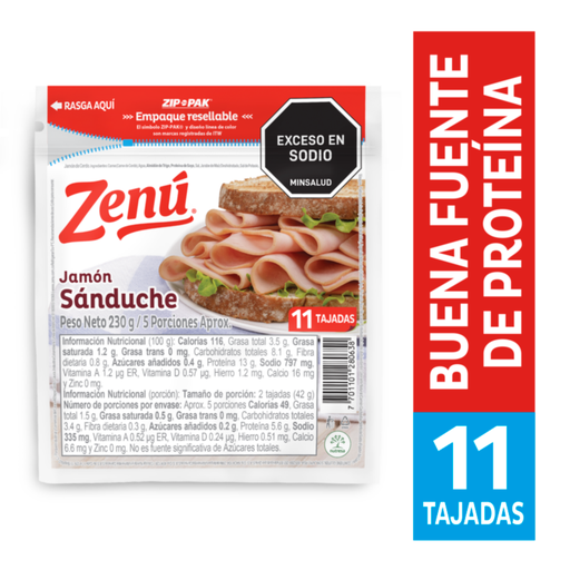 [002862] Jamón Zenú Sanduche 230Gr