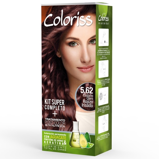 [003289] Kit Tintura Coloriss 5.62 Castaño Claro Rojizo Irisado