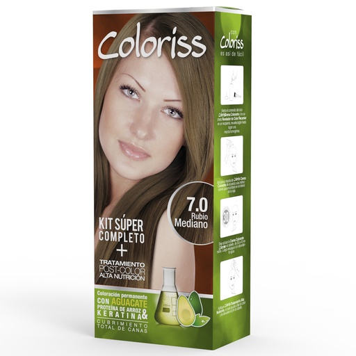 [003286] Kit Tintura Coloriss 7.0 Rubio Mediano
