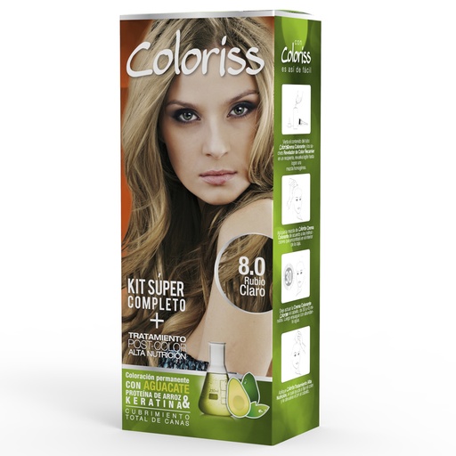 [003296] Kit Tintura Coloriss 8.0 Rubio Claro