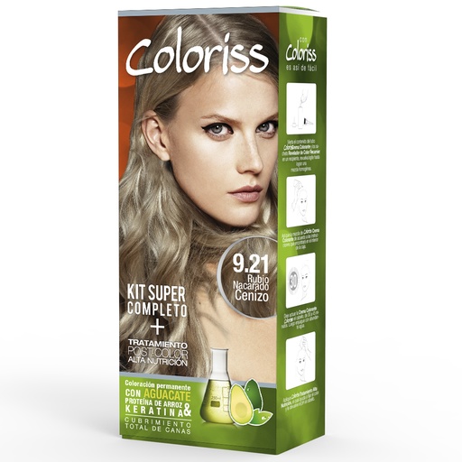 [003806] Kit Tintura Coloriss 9.21 Rubio Nacarado Cenizo