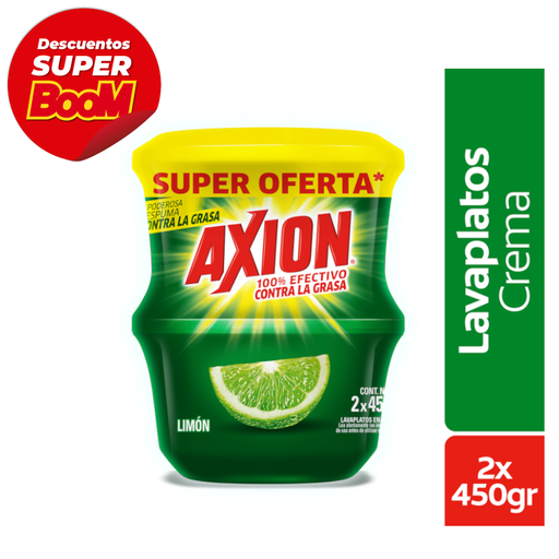 [042854] Lavaplatos Axion Limón Crema 450Gr 2 Unidades