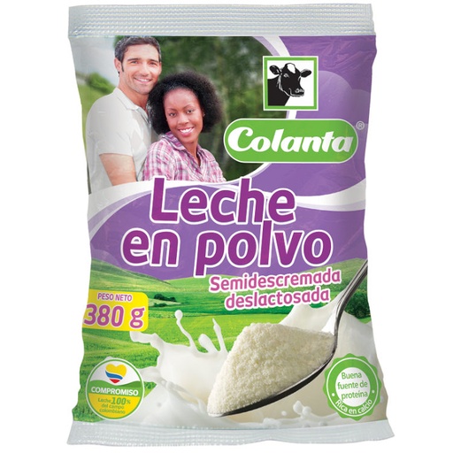 [053234] Leche Polvo Colanta Semidescremada Deslactosada 380Gr