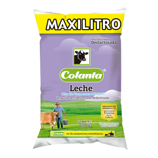 [009459] Leche UHT Colanta Deslactosada Bolsa 1100Ml