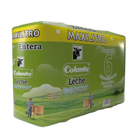 [008438] Leche UHT Colanta Entera Bolsa 6 Unidades 6600Ml