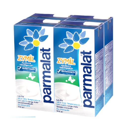 [004900] Leche UHT Zymil Parmalat Semidescremada 4 Unidades 3784Ml