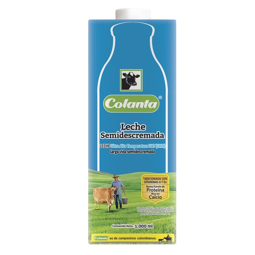 [051660] Leche Uht Colanta Semidescremada Tetrapak 1000Ml