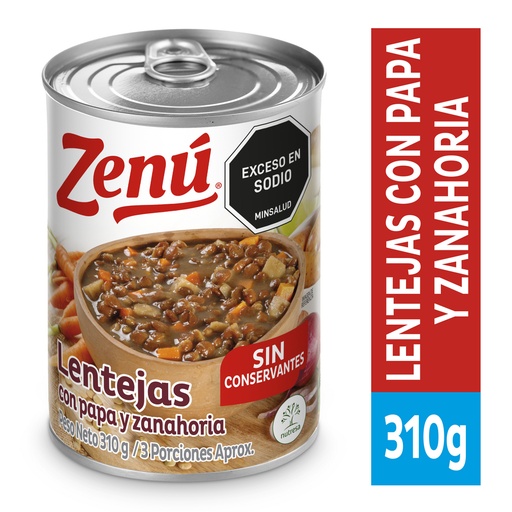 [052354] Lentejas Con Papa y Zanahoria Zenú Lata 310Gr