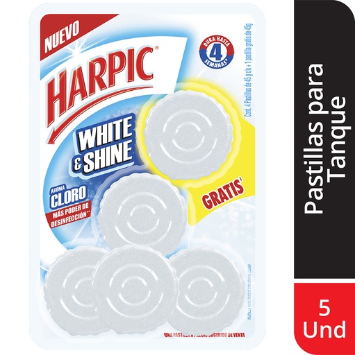 [050173] Limpiador Harpic Tanque Cloro Pague 4 Lleve 5 180Gr
