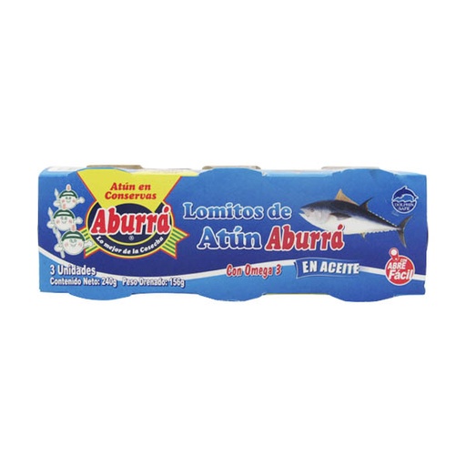 [048609] Lomitos De Atun Aburra Aceite 3 Unidades 240Gr